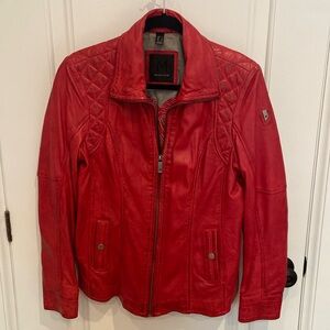 Mauritius fine leather jacket in red